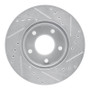 R1 75-80 Ford Granada Left Rear Drilled & Slotted Silver Brake Rotor