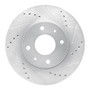 R1 04-04 Mitsubishi Lancer Front Right Drilled & Slotted Silver Brake Rotor
