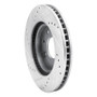 R1 04-04 Mitsubishi Lancer Front Right Drilled & Slotted Silver Brake Rotor