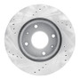 R1 04-04 Mitsubishi Lancer Front Right Drilled & Slotted Silver Brake Rotor