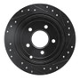 R1 01-07 Buick Rendezvous Rear Left Drilled & Slotted Black Brake Rotor