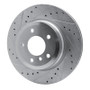 R1 08-13 BMW 135I Rear Left Drilled & Slotted Silver Brake Rotor