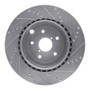 R1 18-25 Subaru WRX STI Rear Left Drilled & Slotted Silver Brake Rotor