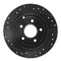 R1 01-07 Buick Rendezvous Rear Right Drilled & Slotted Black Brake Rotor