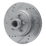 R1 70-72 Ford Country Squire Front Left Drilled & Slotted Silver Brake Rotor
