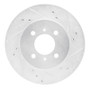 R1 98-07 Mitsubishi Lancer Front Right Drilled & Slotted Silver Brake Rotor