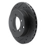 R1 94-95 Eagle TALON Rear Left Drilled & Slotted Black Brake Rotor
