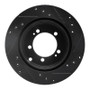 R1 94-95 Eagle TALON Rear Left Drilled & Slotted Black Brake Rotor