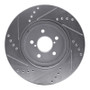 R1 17-23 Subaru Impreza Front Right Drilled & Slotted Silver Brake Rotor