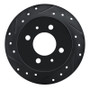 R1 92-96 Dodge COLT Rear Left Drilled & Slotted Black Brake Rotor