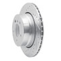 R1 06-10 BMW 530XI Rear Left Drilled & Slotted Silver Brake Rotor