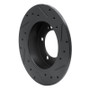 R1 90-94 Eagle TALON Rear Left Drilled & Slotted Black Brake Rotor
