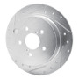 R1 12-23 Subaru Crosstrek Rear Left Drilled & Slotted Silver Brake Rotor