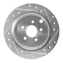 R1 12-23 Subaru Crosstrek Rear Left Drilled & Slotted Silver Brake Rotor
