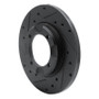 R1 85-91 Dodge COLT Front Left Drilled & Slotted Black Brake Rotor