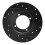 R1 85-91 Dodge COLT Front Left Drilled & Slotted Black Brake Rotor