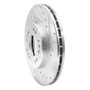 R1 91-04 Dodge STEALTH Front Right Drilled & Slotted Silver Brake Rotor