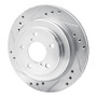 R1 90-94 Subaru Legacy Rear Left Drilled & Slotted Silver Brake Rotor