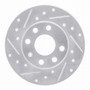 R1 88-89 Pontiac LeMans Front Right Drilled & Slotted Silver Brake Rotor