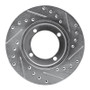 R1 91-92 Dodge COLT Front Left Drilled & Slotted Silver Brake Rotor