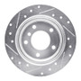 R1 95-99 BMW 318TI Rear Right Drilled & Slotted Silver Brake Rotor