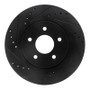 R1 19-24 Infiniti QX50 Rear Left Drilled & Slotted Black Brake Rotor