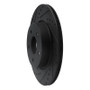 R1 19-24 Infiniti QX50 Rear Left Drilled & Slotted Black Brake Rotor