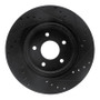 R1 19-24 Infiniti QX50 Rear Left Drilled & Slotted Black Brake Rotor