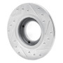 R1 85-91 Subaru XT Rear Left Drilled & Slotted Silver Brake Rotor