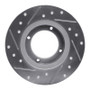 R1 85-91 Subaru GL Rear Right Drilled & Slotted Silver Brake Rotor