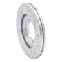 R1 84-90 Dodge COLT Front Left Drilled & Slotted Silver Brake Rotor