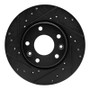 R1 20-25 Nissan SENTRA Front Left Drilled & Slotted Black Brake Rotor