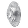 R1 91-01 BMW 850I Rear Right Drilled & Slotted Silver Brake Rotor