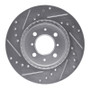 R1 85-87 Mitsubishi Galant Front Right Drilled & Slotted Silver Brake Rotor