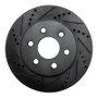 R1 98-99 Cadillac DEVILLE Front Left Drilled & Slotted Black Brake Rotor