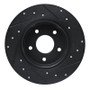R1 19-25 Nissan ALTIMA Rear Left Drilled & Slotted Black Brake Rotor