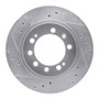 R1 83-89 Chrysler Conquest Rear Left Drilled & Slotted Silver Brake Rotor