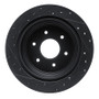 R1 17-24 Nissan Titan Rear Right Drilled & Slotted Black Brake Rotor