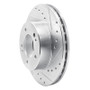 R1 83-89 Chrysler Conquest Front Right Drilled & Slotted Silver Brake Rotor