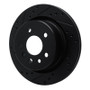 R1 01-01 Cadillac CATERA Rear Left Drilled & Slotted Black Brake Rotor