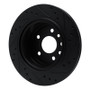 R1 01-01 Cadillac CATERA Rear Left Drilled & Slotted Black Brake Rotor