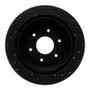 R1 17-24 Nissan Titan Rear Left Drilled & Slotted Black Brake Rotor