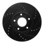 R1 11-25 Chevrolet City Express Front Left Drilled & Slotted Black Brake Rotor