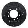 R1 87-88 Nissan Van Front Right Drilled & Slotted Black Brake Rotor
