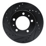 R1 87-88 Nissan Van Front Left Drilled & Slotted Black Brake Rotor