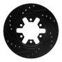 R1 85-97 Nissan D21 Pickup RWD (4 Cyl Excl HD) Front Right Drilled & Slotted Black Brake Rotor
