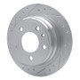 R1 82-89 BMW 633CSI Rear Left Drilled & Slotted Silver Brake Rotor