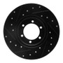 R1 78-82 Nissan 620 Pickup Front Right Drilled & Slotted Black Brake Rotor