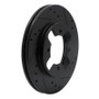R1 84-86 Nissan 300ZX Front Right Drilled & Slotted Black Brake Rotor