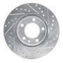 R1 82-89 BMW 535I Front Left Drilled & Slotted Silver Brake Rotor